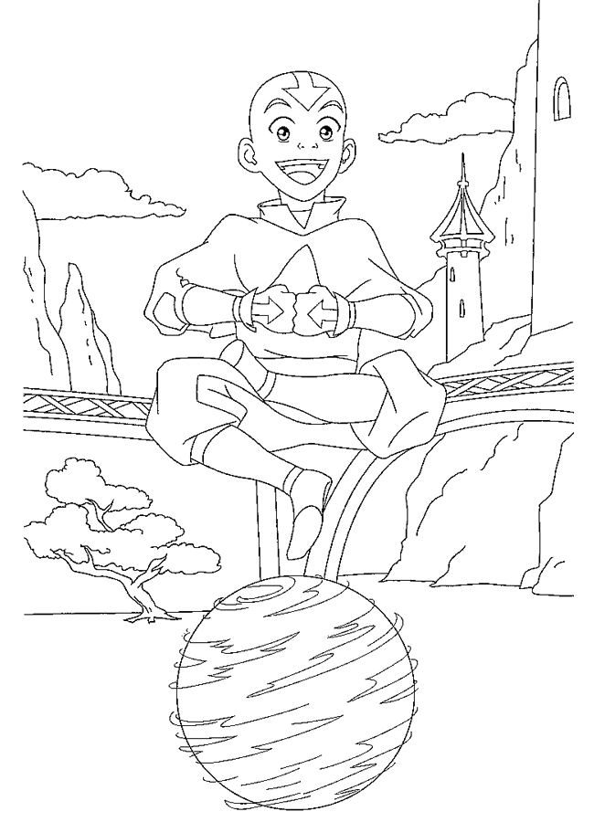 coloriage aang l avatar maitre de l air